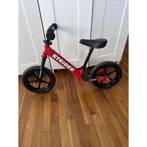 Strider 12” Sport Red Balance Bike Kids 1-4yr Safety Pad Flat-Free